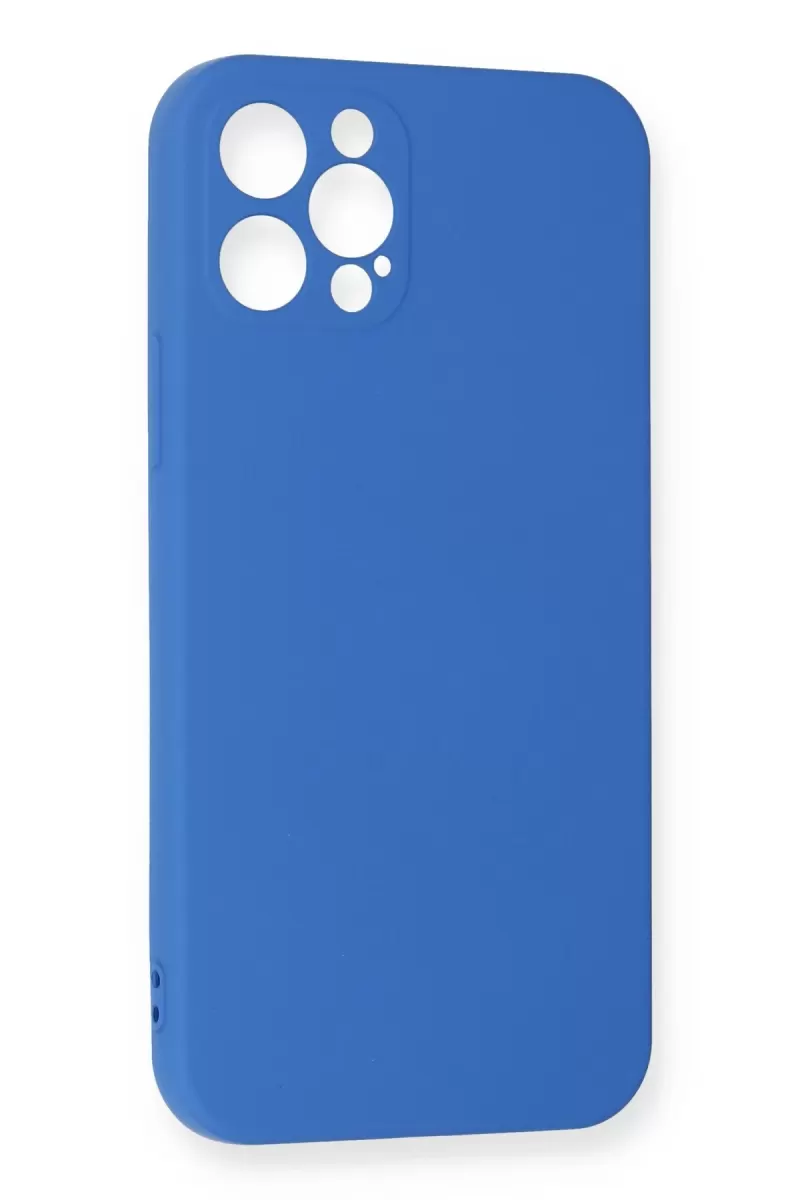 Newface Apple iPhone 12 Pro Max Kılıf Nano içi Kadife Silikon - Mavi
