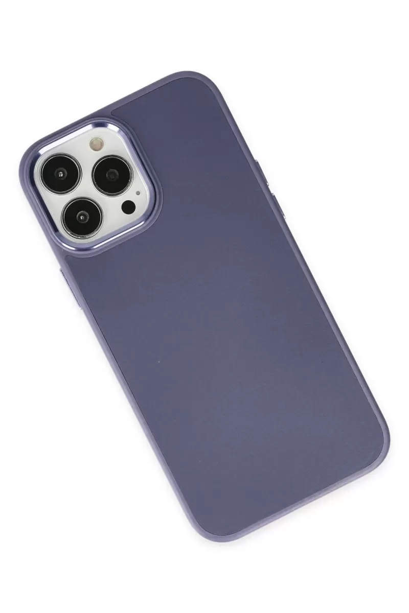 Newface Apple iPhone 13 Pro Kılıf Asya Deri Silikon - Mor