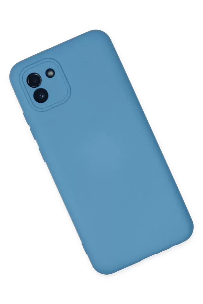 Newface Samsung Galaxy A03 Kılıf Nano içi Kadife Silikon - Mavi