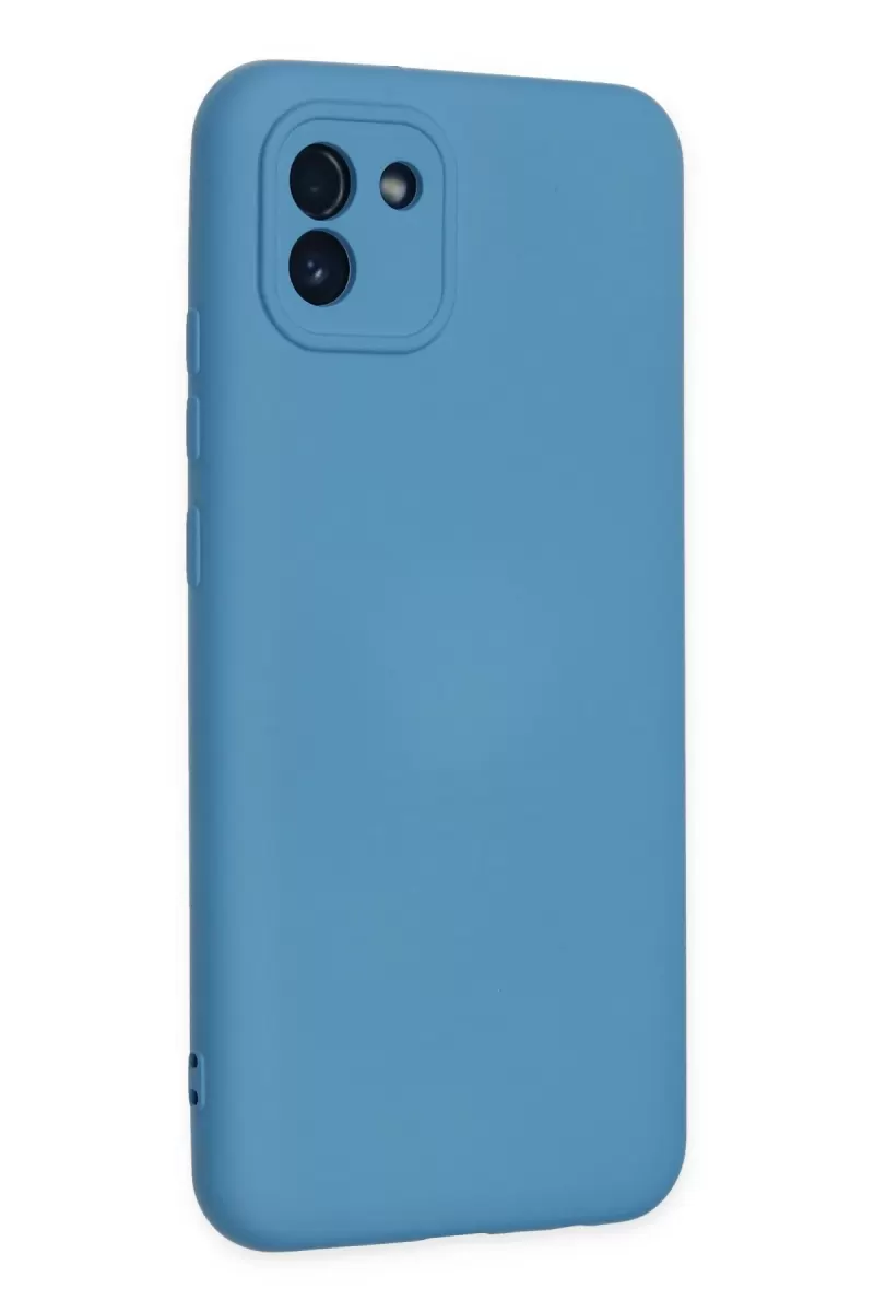 Newface Samsung Galaxy A03 Kılıf Nano içi Kadife Silikon - Mavi