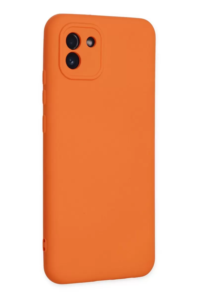 Newface Samsung Galaxy A03 Kılıf Nano içi Kadife Silikon - Turuncu