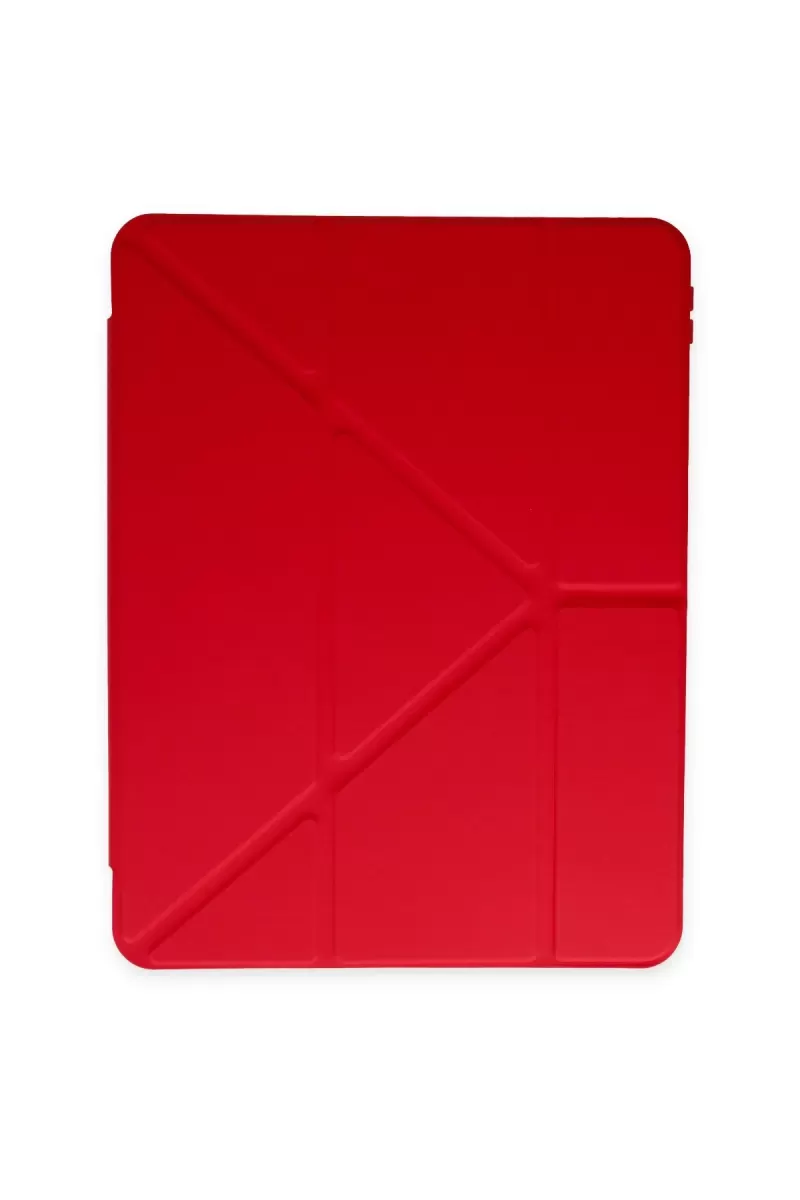 Newface Apple iPad Pro 12.9 (2021) Kılıf Kalemlikli Mars Tablet Kılıfı - Kırmızı