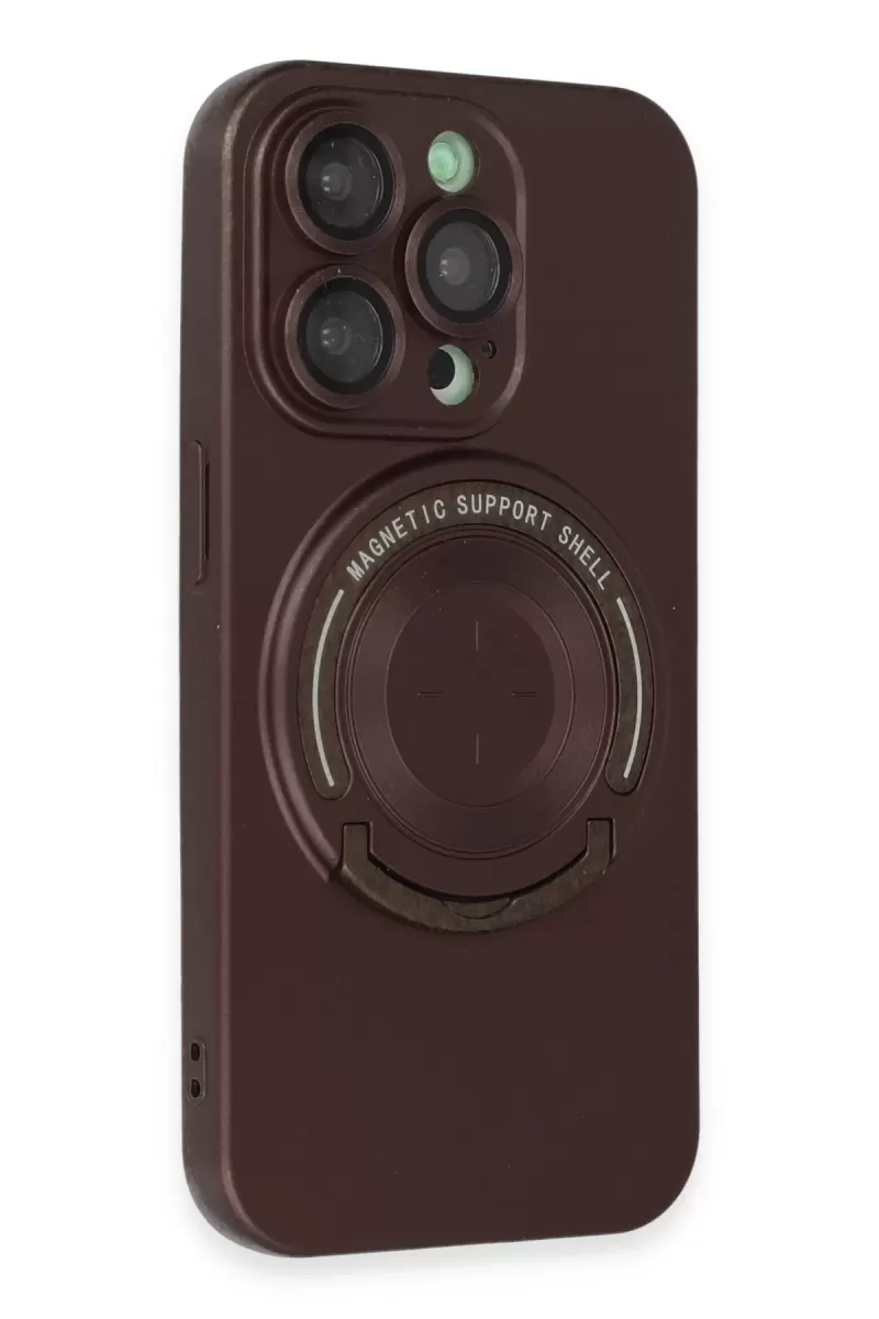 Newface Apple iPhone 13 Pro Kılıf Lukka Magneticsafe Kapak - Kahverengi
