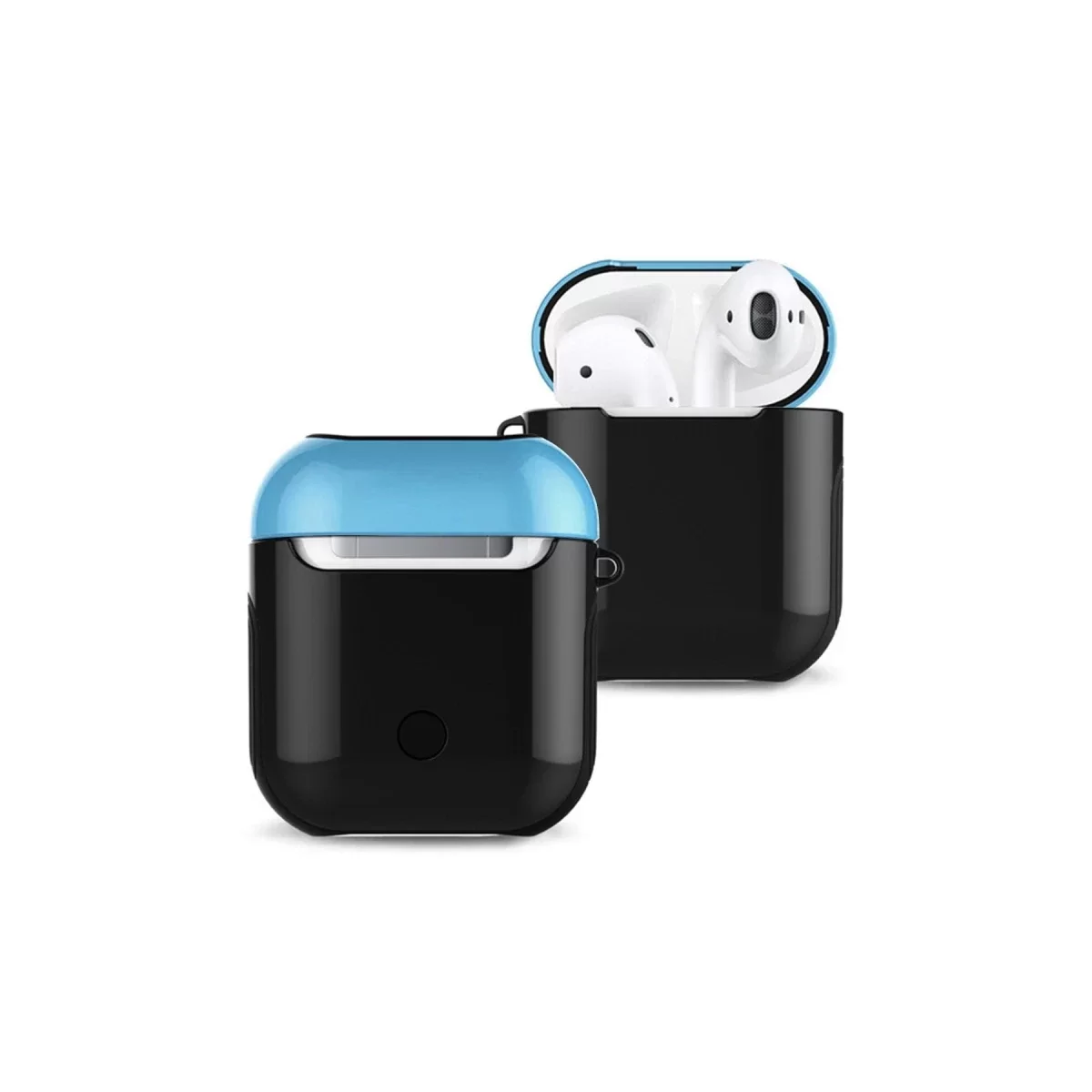 Newface Apple Airpods 2 (2.nesil) 3in1 Kılıf - Siyah-Mavi