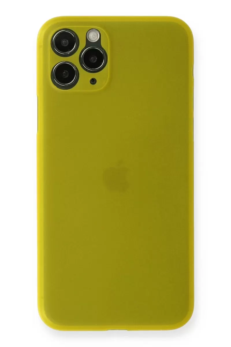 Newface Apple iPhone 11 Pro Max Kılıf PP Ultra İnce Kapak - Sarı