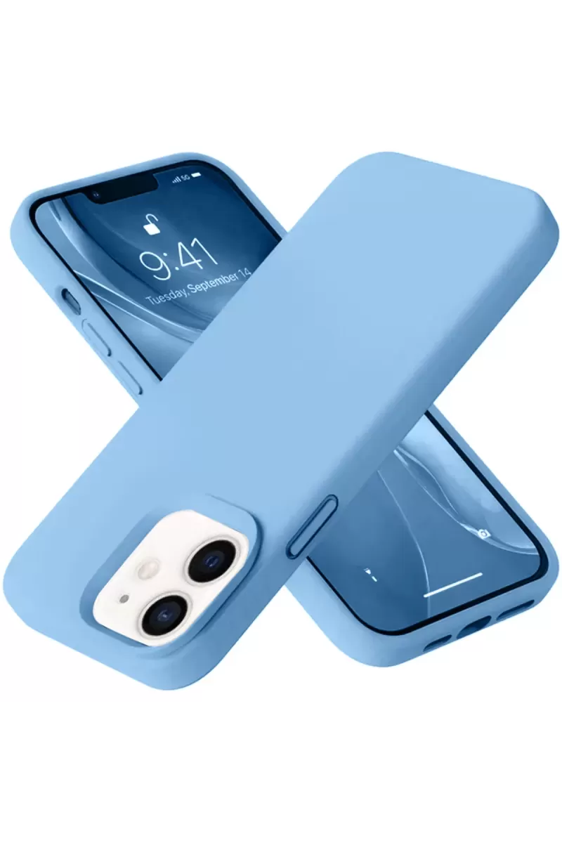 Newface Apple iPhone 12 Kılıf Nano içi Kadife Silikon - Mavi