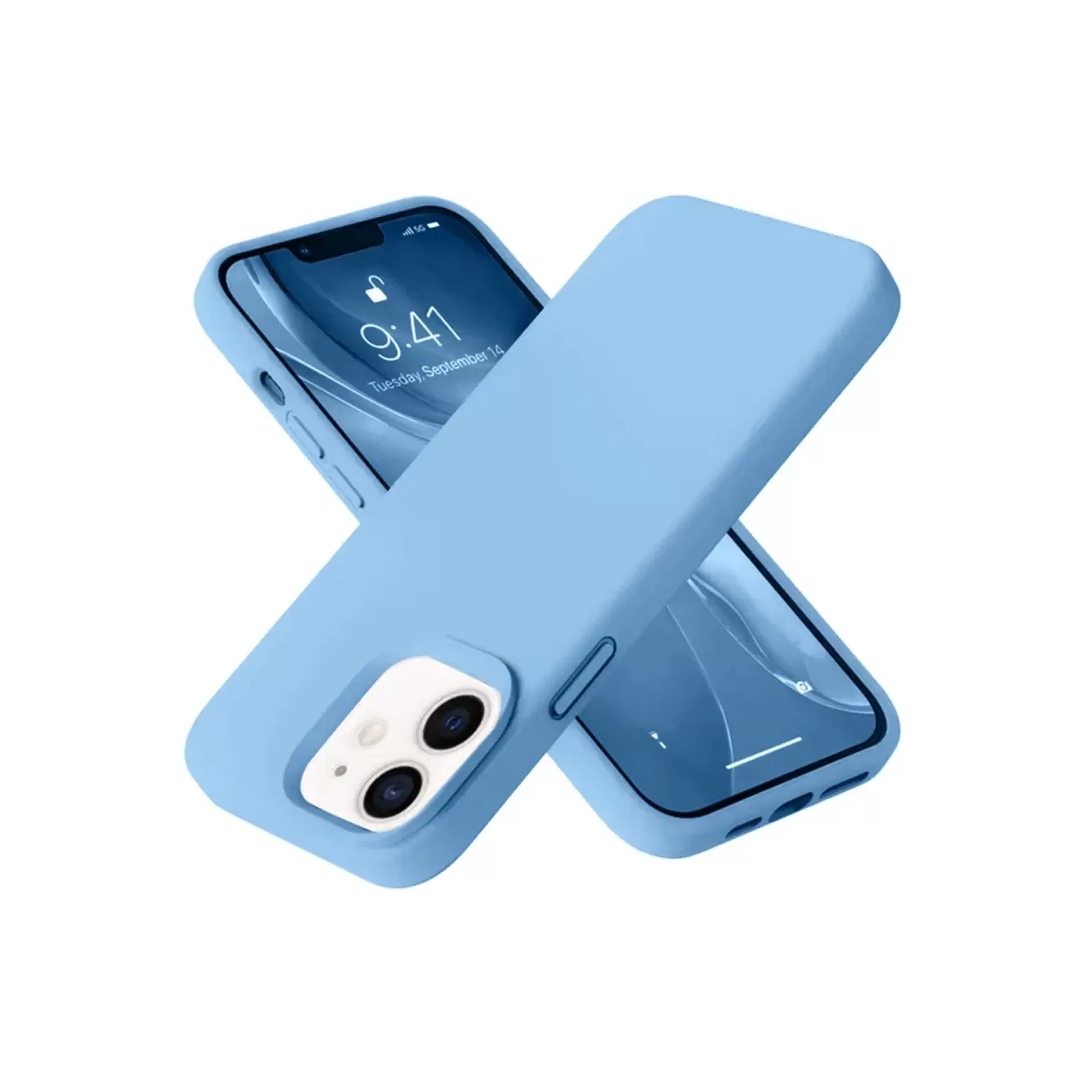 Newface Apple iPhone 12 Kılıf Nano içi Kadife Silikon - Mavi