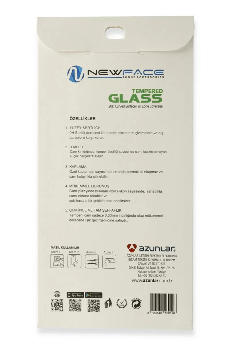 Newface Apple iPhone 12 Pro Max 20D Premium Cam Ekran Koruyucu