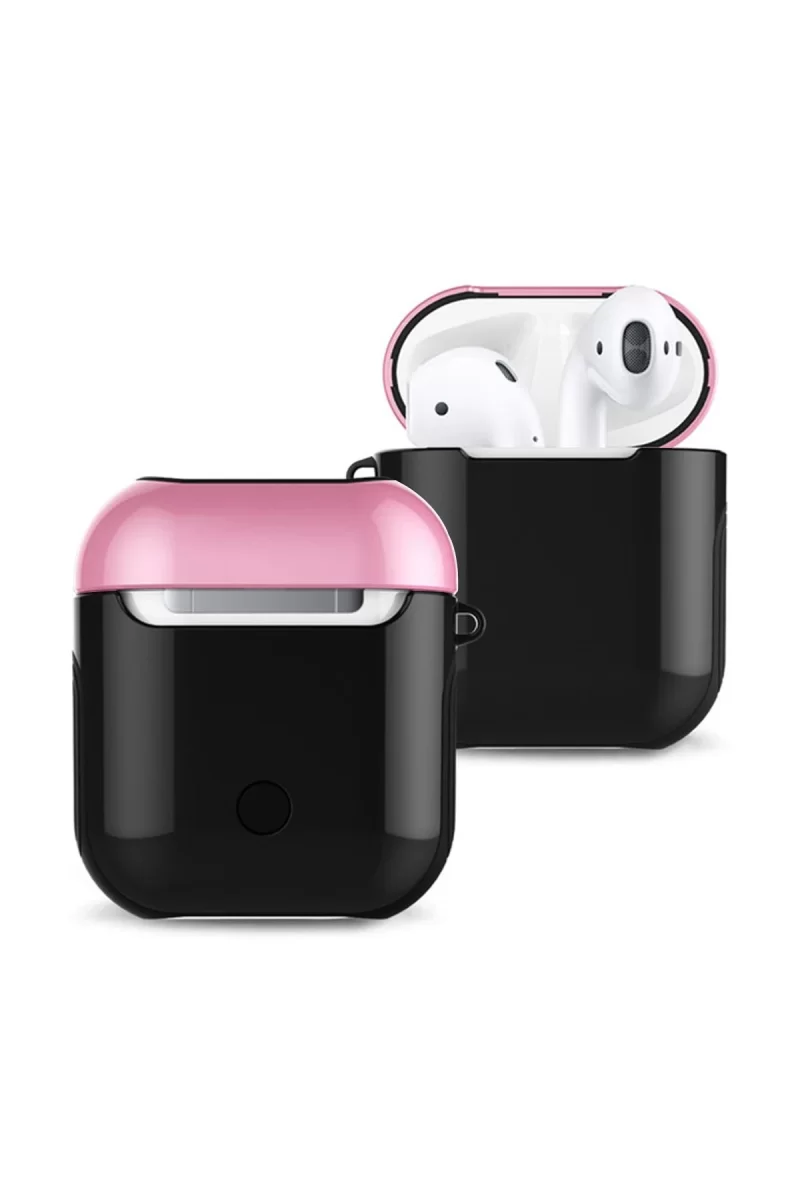 Newface Apple Airpods 2 (2.nesil) 3in1 Kılıf - Siyah-Pembe