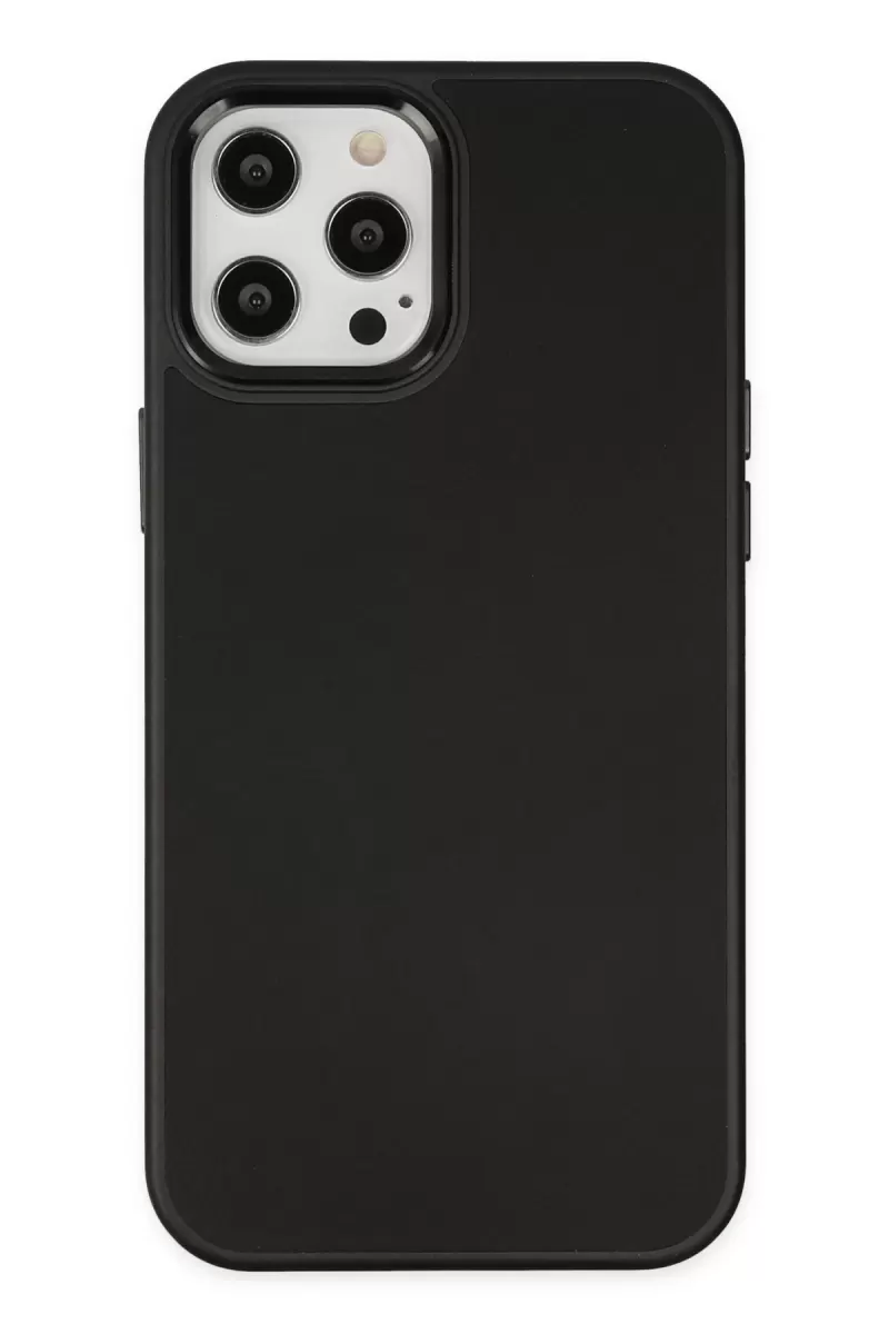 Newface Apple iPhone 12 Pro Max Kılıf Asya Deri Silikon - Siyah