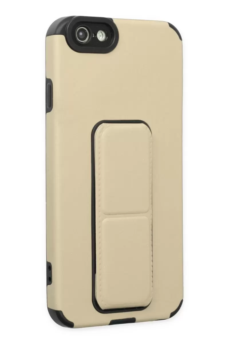 Newface Apple iPhone 6 Kılıf Mega Standlı Silikon - Gold