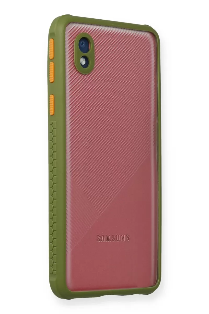 Newface Samsung Galaxy A01 Core Kılıf Miami Şeffaf Silikon - Yeşil