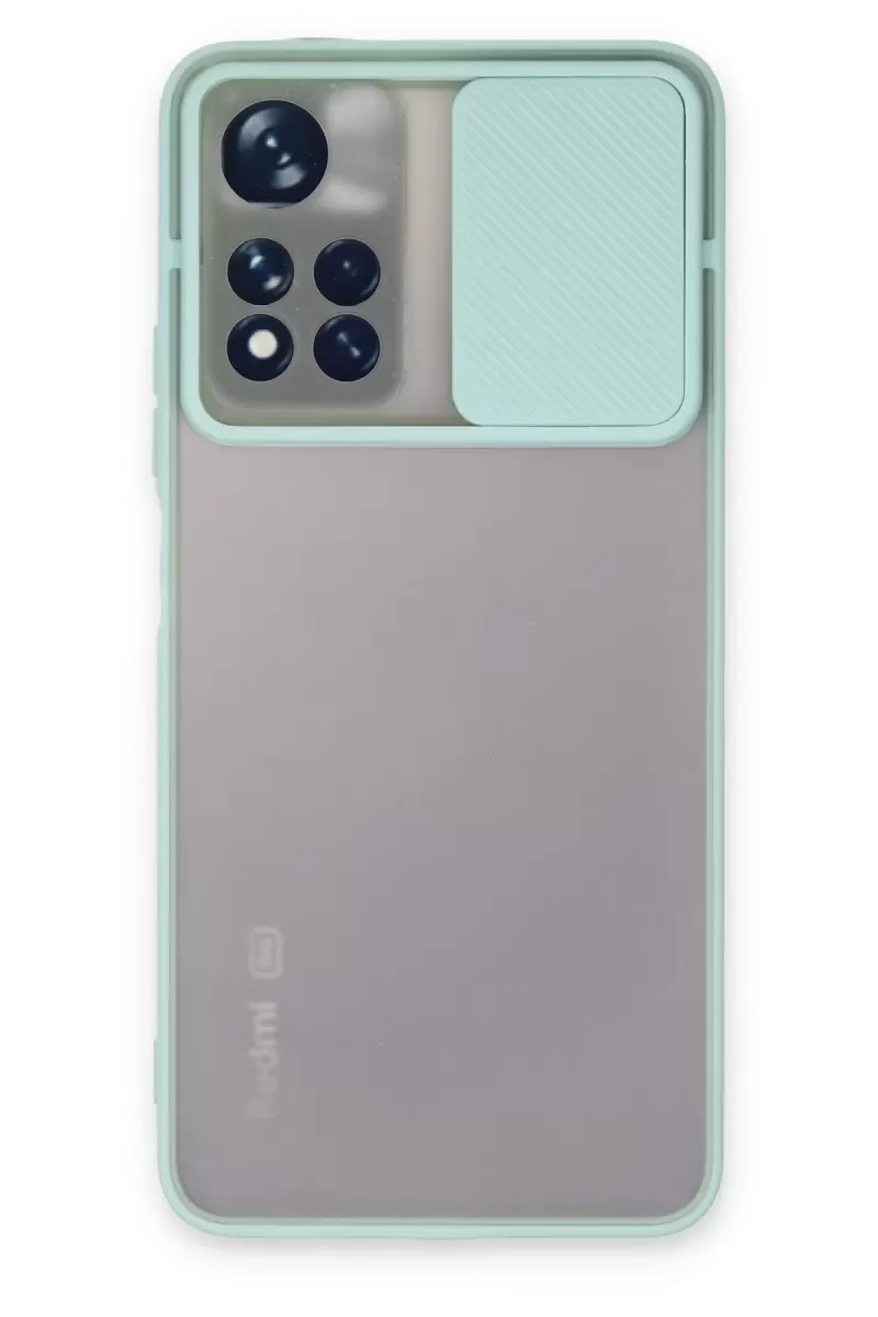 Newface Xiaomi Redmi Note 11 Pro Plus 5G Kılıf Palm Buzlu Kamera Sürgülü Silikon - Turkuaz