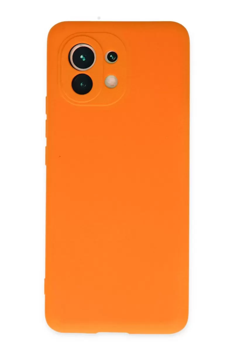 Newface Xiaomi Mi 11 Kılıf Nano içi Kadife Silikon - Turuncu