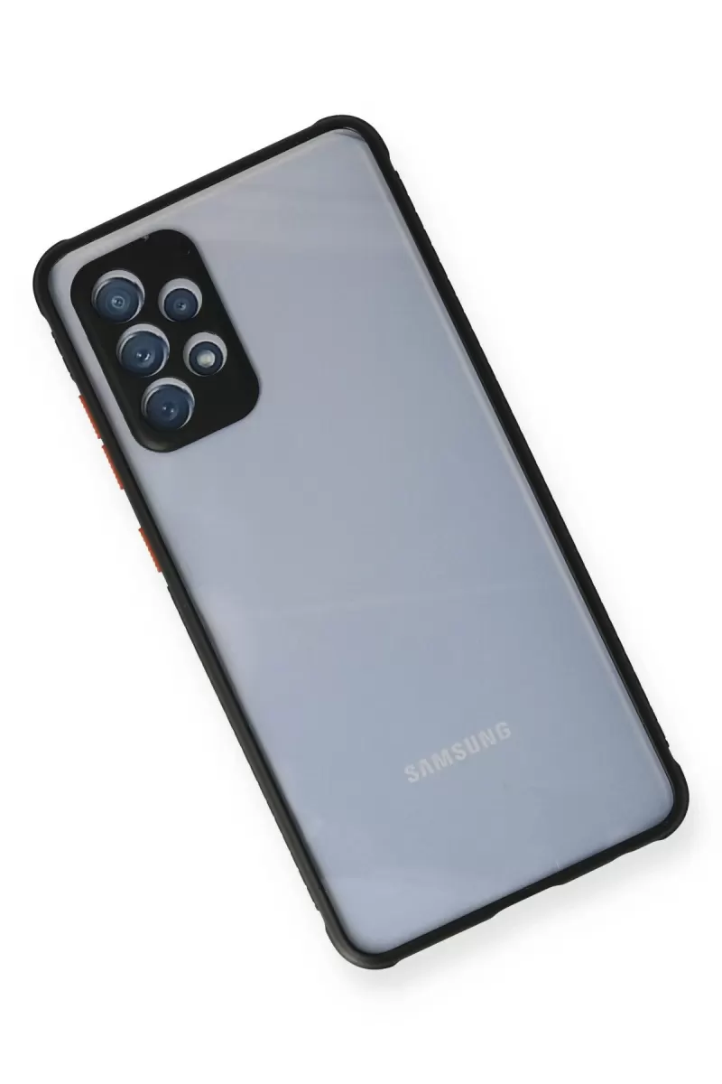 Newface Samsung Galaxy A72 Kılıf Miami Şeffaf Silikon - Siyah