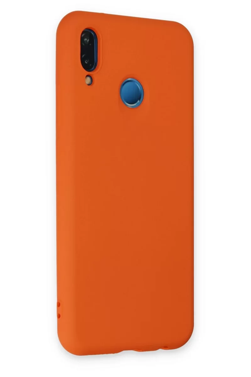 Newface Huawei P20 Lite Kılıf Nano içi Kadife Silikon - Turuncu