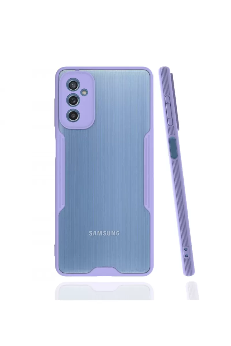 Newface Samsung Galaxy M52 5G Kılıf Platin Silikon - Lila