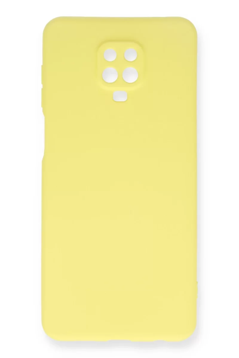 Newface Xiaomi Redmi Note 9 Pro Kılıf Nano içi Kadife Silikon - Sarı