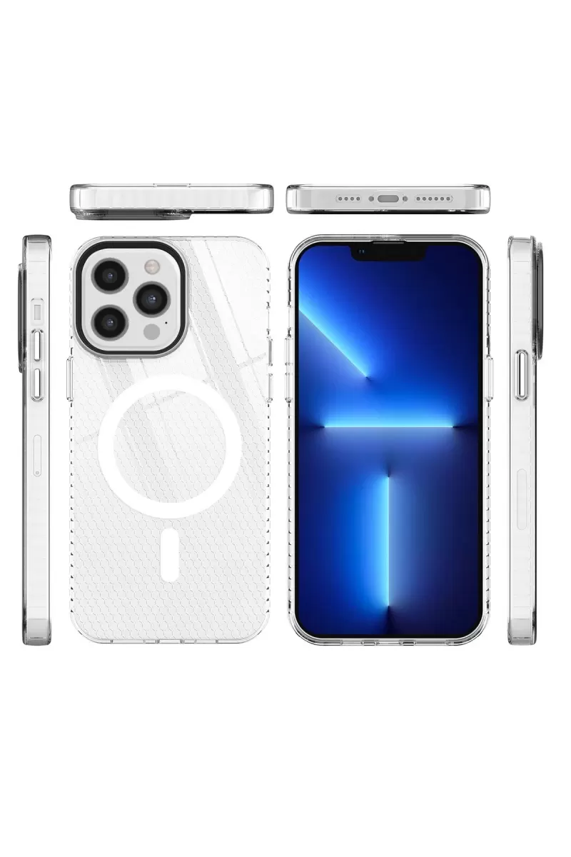 Newface Apple iPhone 12 Pro Max Kılıf Beta Magneticsafe Silikon - Şeffaf