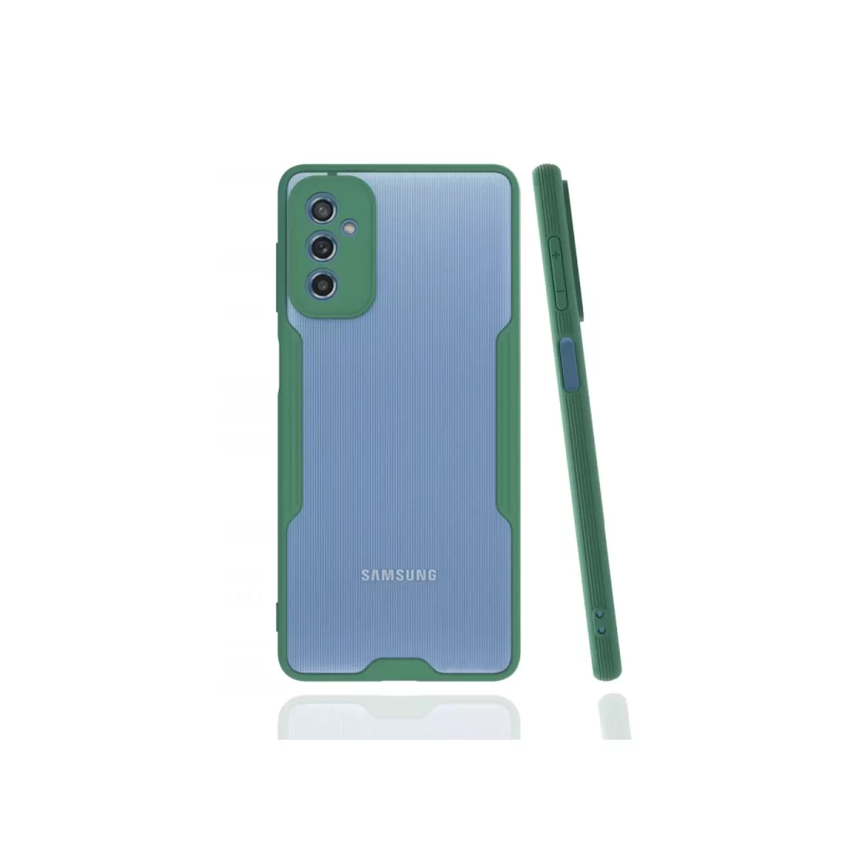 Newface Samsung Galaxy M52 5G Kılıf Platin Silikon - Yeşil