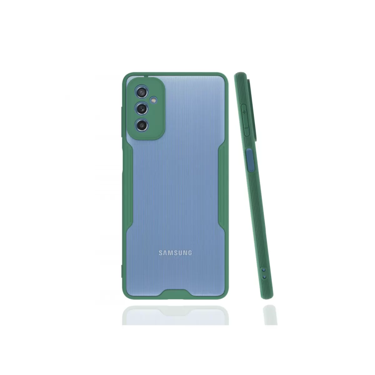 Newface Samsung Galaxy M52 5G Kılıf Platin Silikon - Yeşil