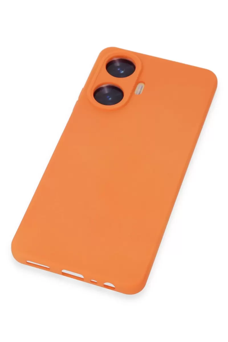 Newface Realme C55 Kılıf Nano içi Kadife Silikon - Turuncu