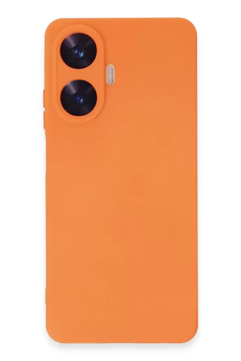 Newface Realme C55 Kılıf Nano içi Kadife Silikon - Turuncu