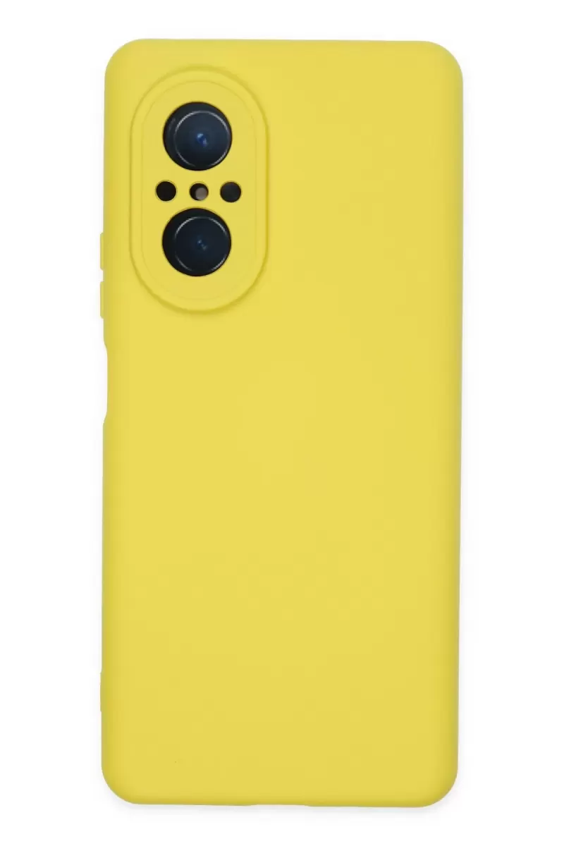 Newface Huawei Nova 9 SE Kılıf Nano içi Kadife Silikon - Sarı