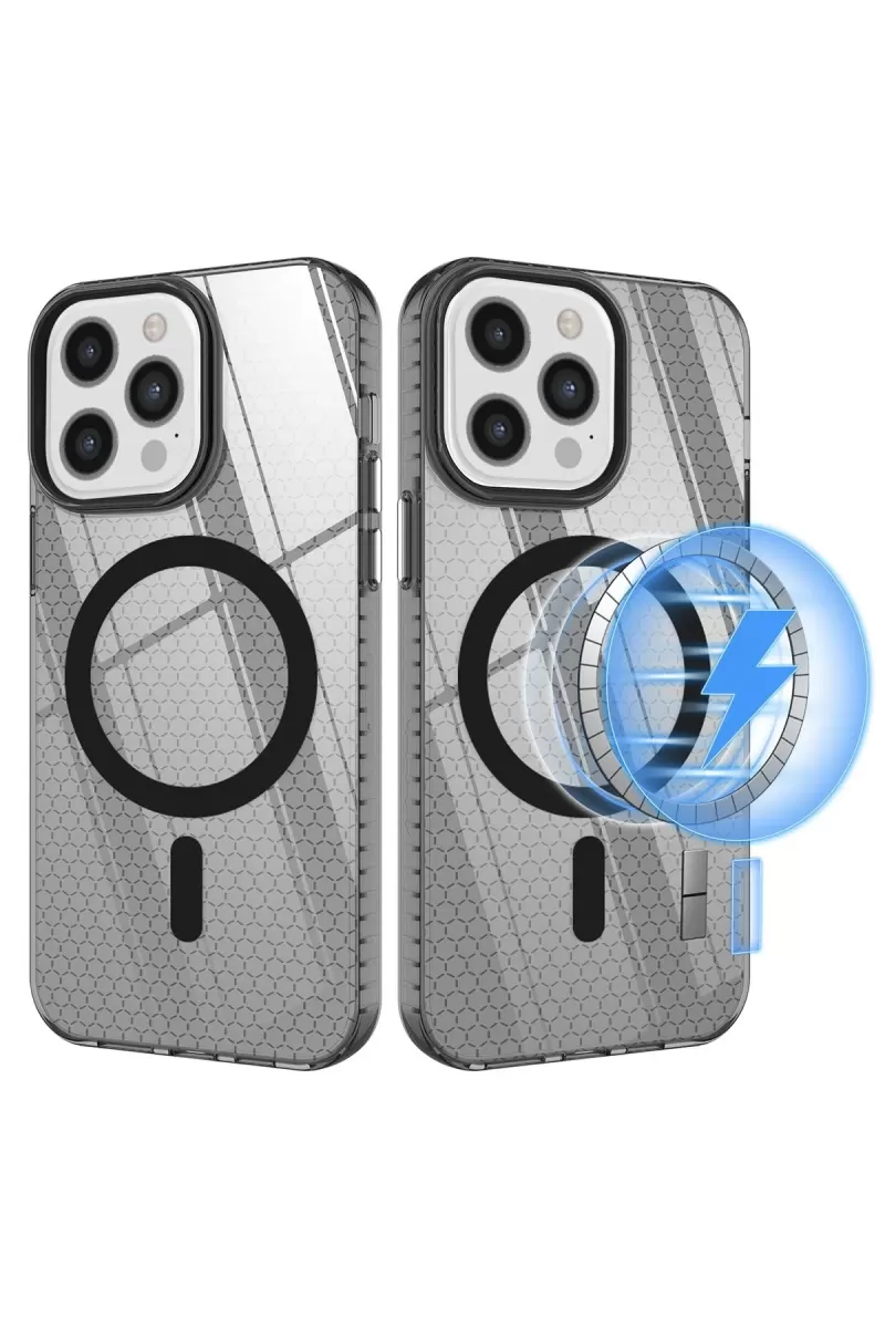 Newface Apple iPhone 12 Pro Max Kılıf Beta Magneticsafe Silikon - Siyah