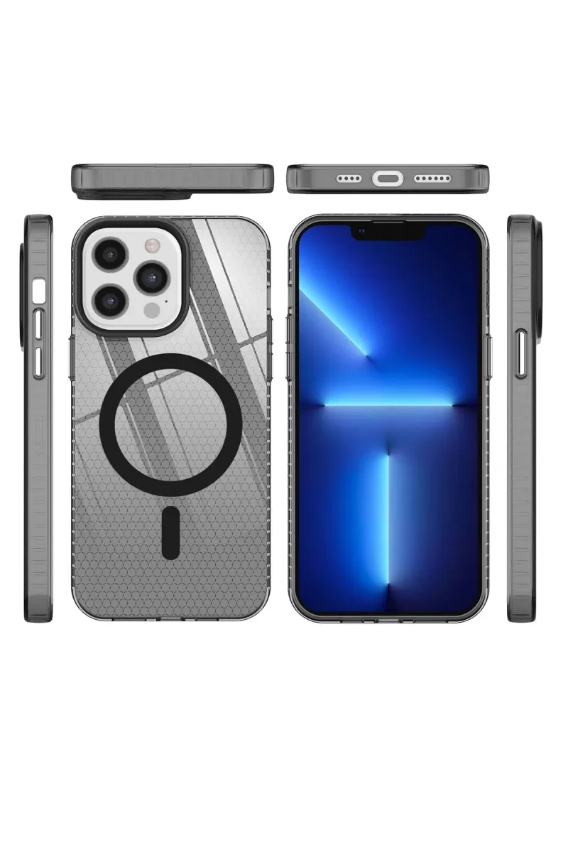 Newface Apple iPhone 12 Pro Max Kılıf Beta Magneticsafe Silikon - Siyah