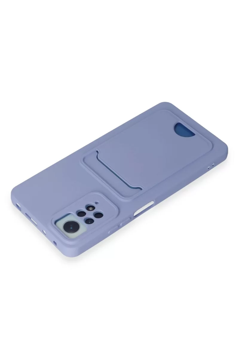 Newface Xiaomi Redmi Note 12 Pro 4G Kılıf Kelvin Kartvizitli Silikon - Lila