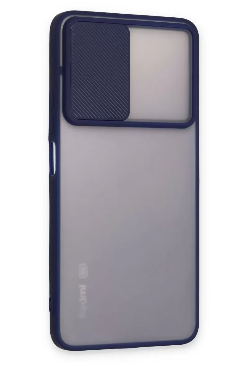 Newface Xiaomi Redmi Note 11T Kılıf Palm Buzlu Kamera Sürgülü Silikon - Lacivert