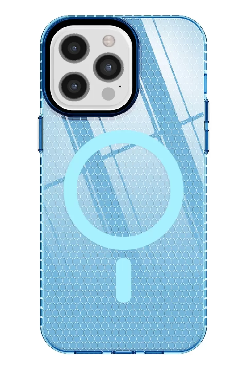 Newface Apple iPhone 12 Pro Max Kılıf Beta Magneticsafe Silikon - Mavi