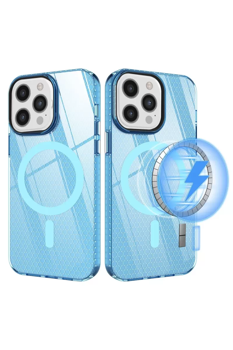 Newface Apple iPhone 12 Pro Max Kılıf Beta Magneticsafe Silikon - Mavi