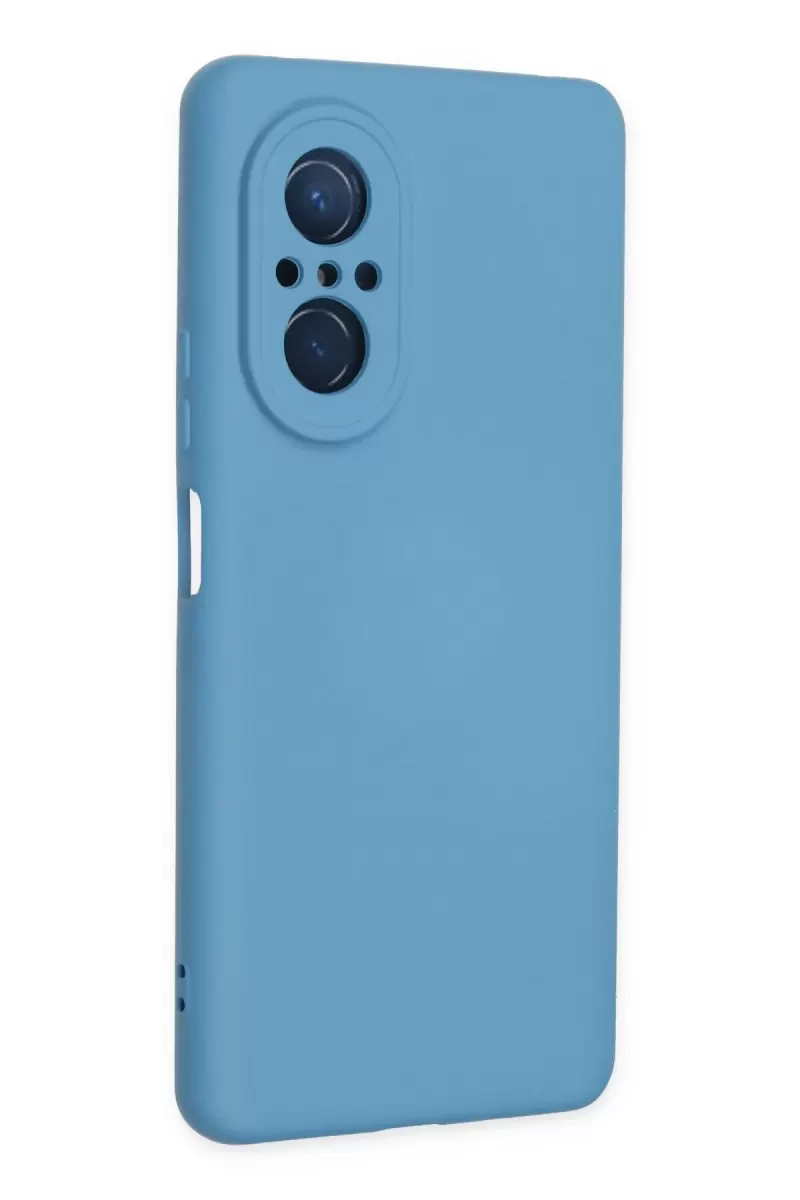 Newface Huawei Nova 9 SE Kılıf Nano içi Kadife Silikon - Mavi