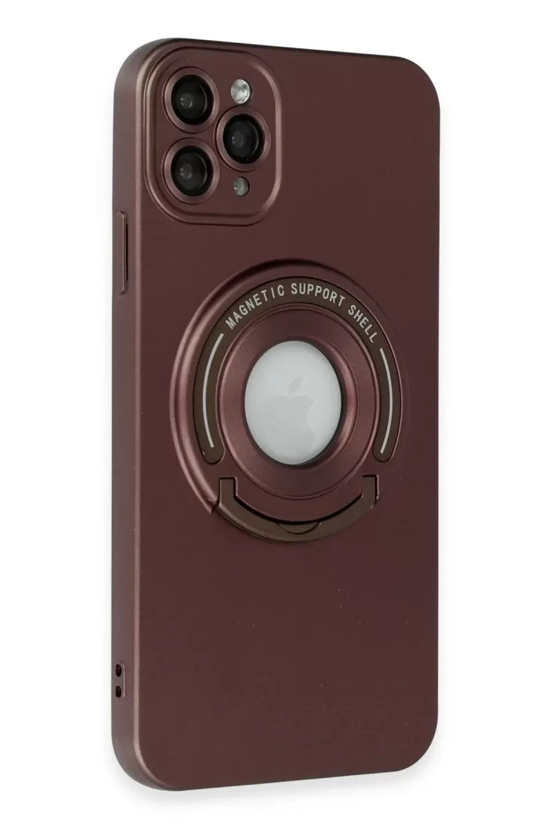 Newface Apple iPhone 12 Pro Kılıf Lukka Magneticsafe Kapak - Kahverengi