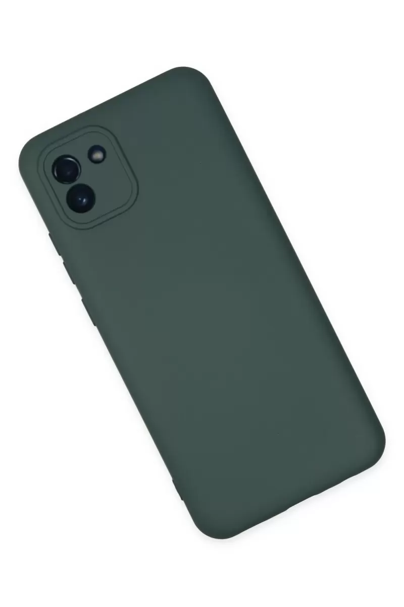 Newface Samsung Galaxy A03 Kılıf Nano içi Kadife Silikon - Koyu Yeşil