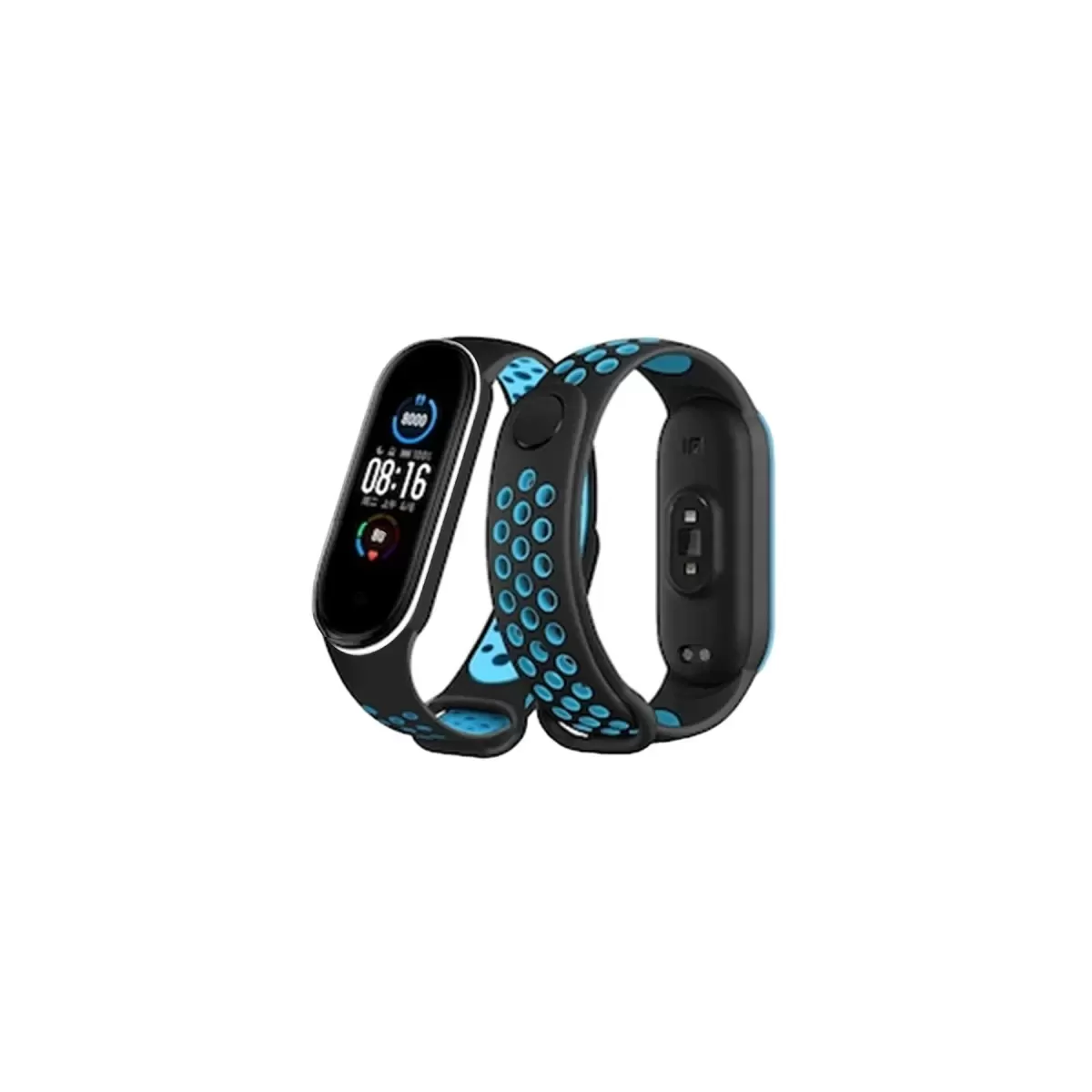 Newface Xiaomi Mi Band 4 Spor Delikli Kordon - Siyah-Turkuaz