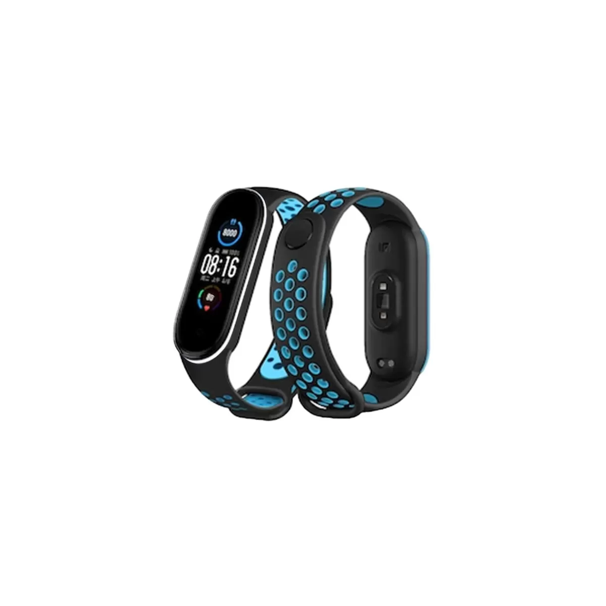 Newface Xiaomi Mi Band 4 Spor Delikli Kordon - Siyah-Turkuaz