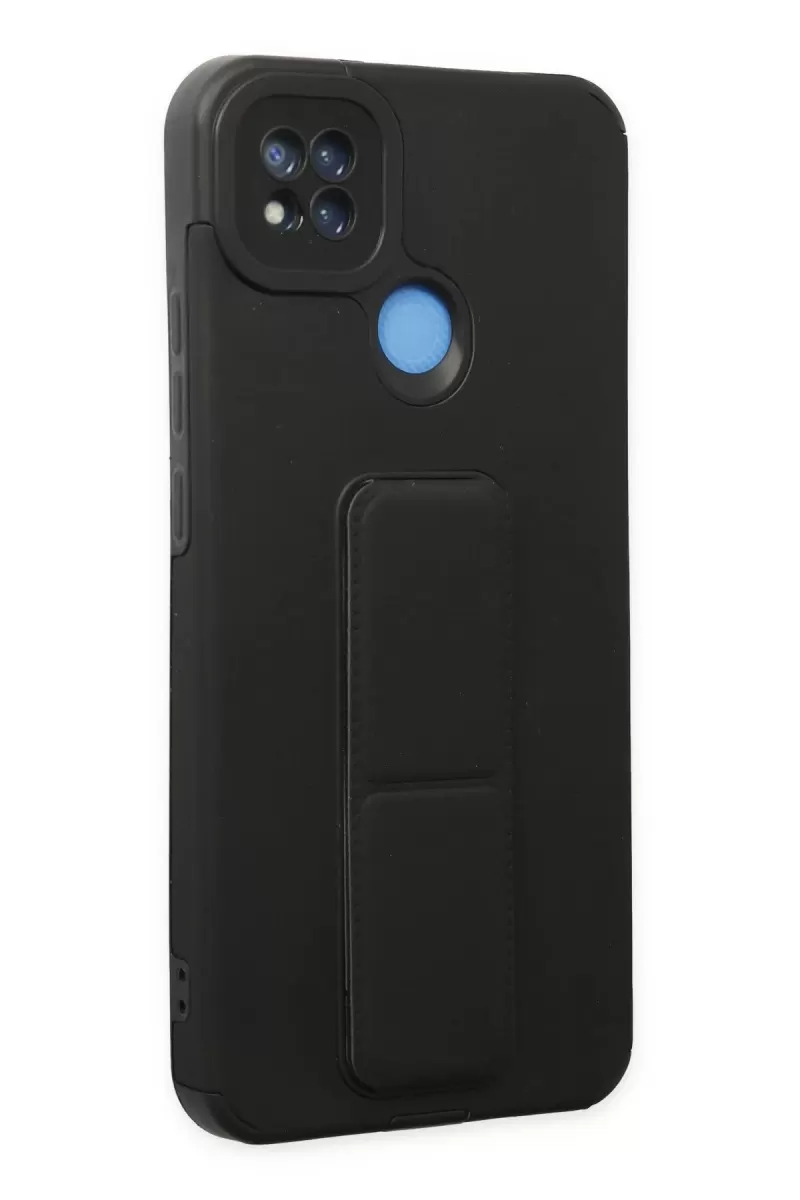Newface Xiaomi Redmi 9C Kılıf Mega Standlı Silikon - Siyah
