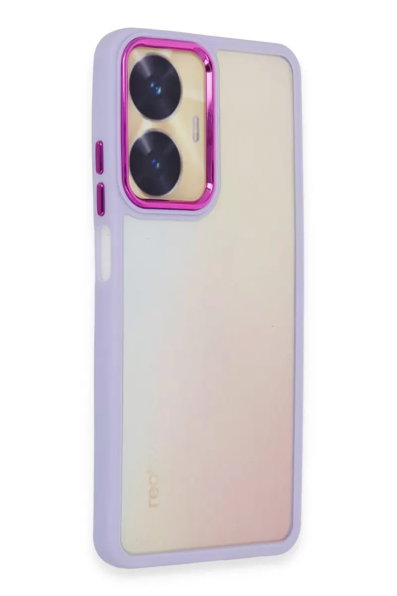 Newface Realme C55 Kılıf Dora Kapak - Lila