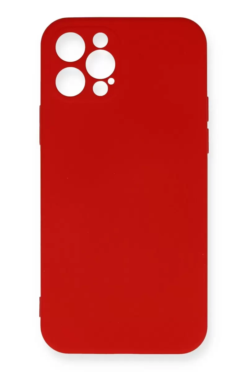 Newface Apple iPhone 12 Pro Max Kılıf Nano içi Kadife Silikon - Kırmızı