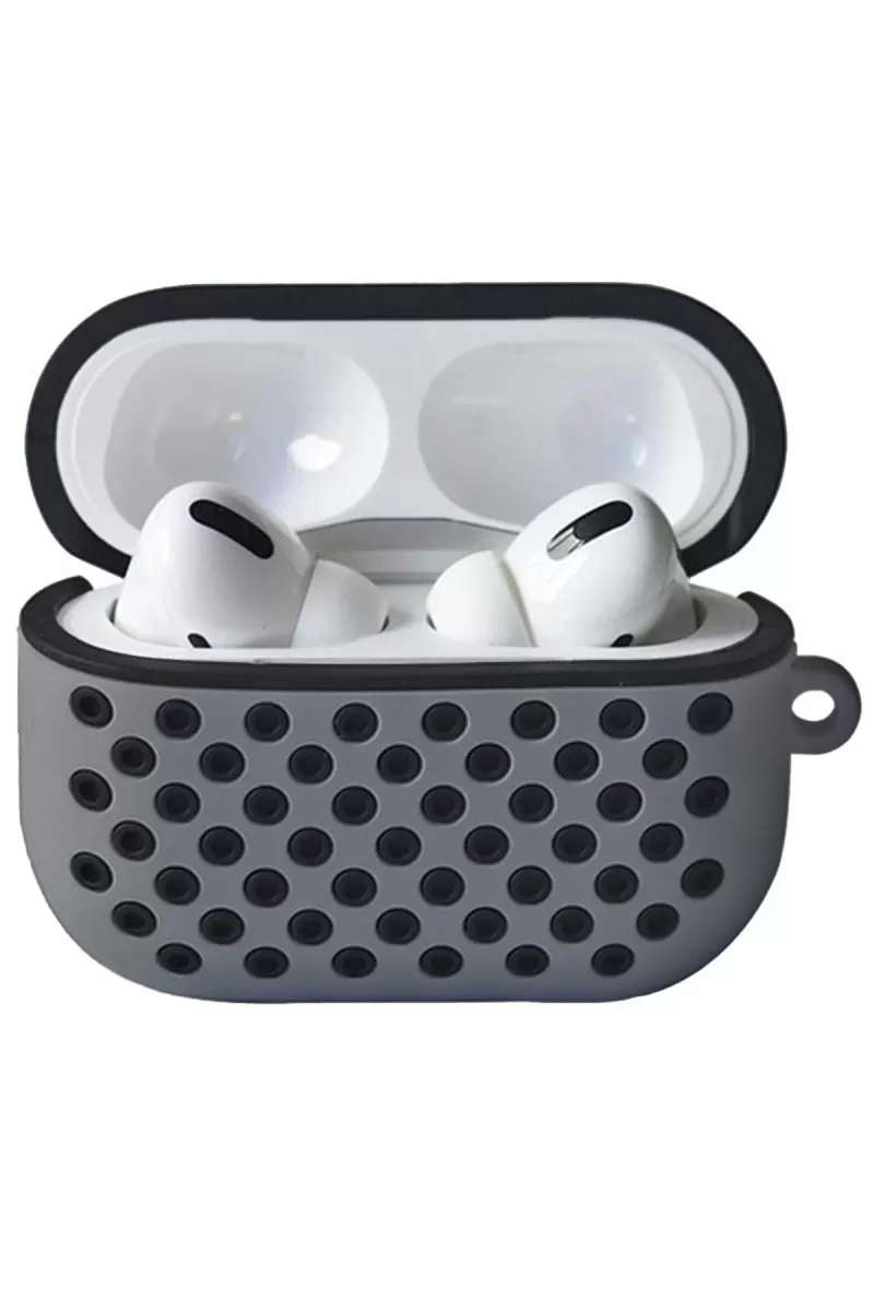 Newface Apple Airpods Pro 2 (2.nesil) Spor Delikli Kılıf - Gri-Siyah