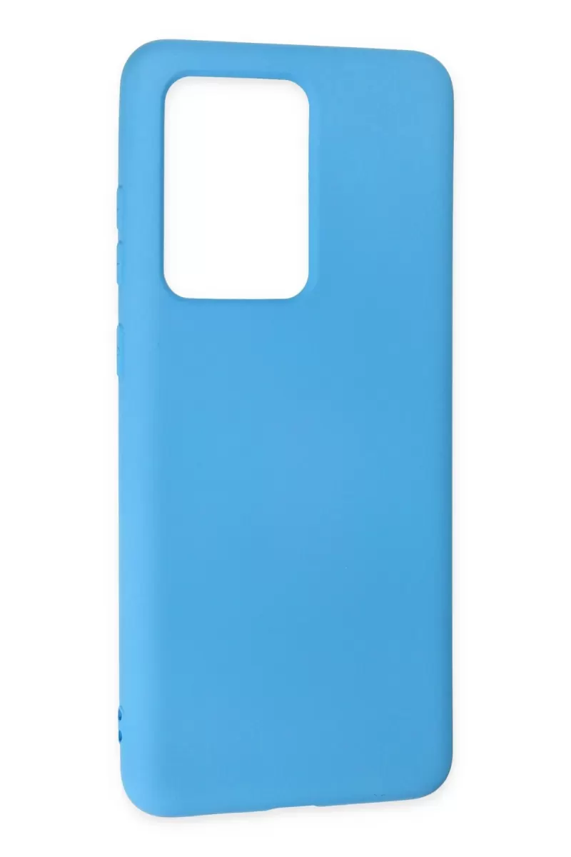 Newface Samsung Galaxy S20 Ultra Kılıf Nano içi Kadife Silikon - Mavi