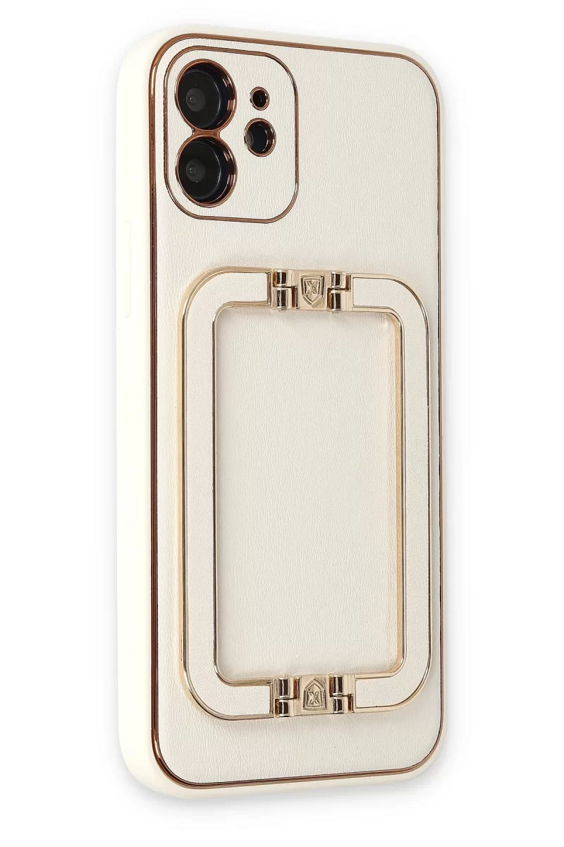 Newface Apple iPhone 12 Kılıf Coco Elit Kapak - Beyaz