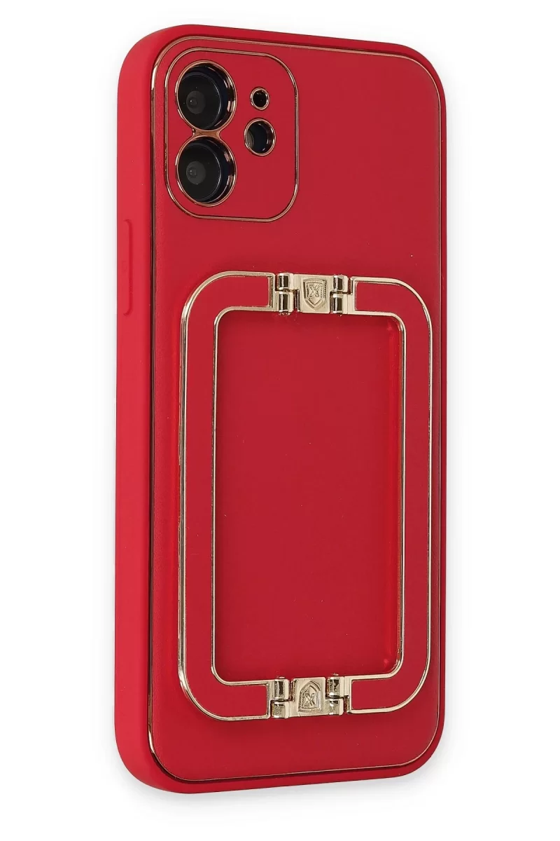 Newface Apple iPhone 12 Kılıf Coco Elit Kapak - Kırmızı