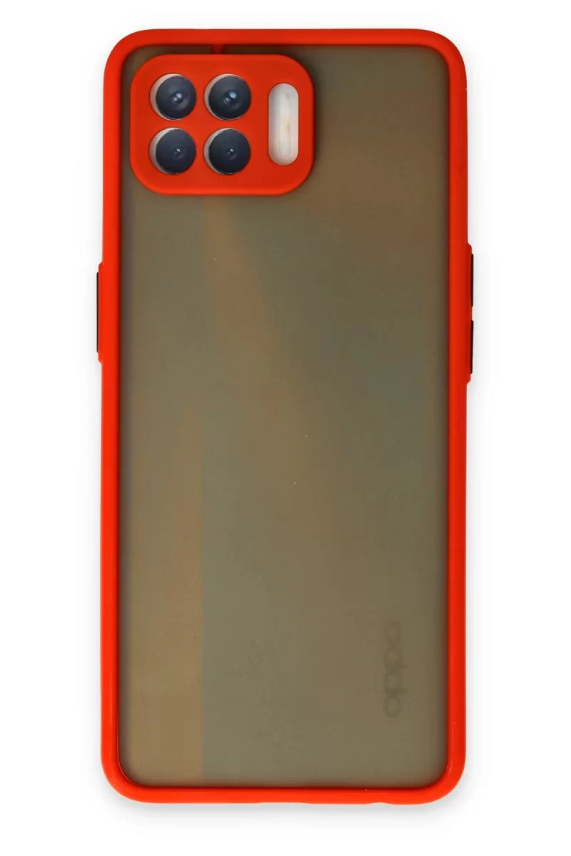 Newface Oppo Reno 4 Lite Kılıf Montreal Silikon Kapak - Kırmızı
