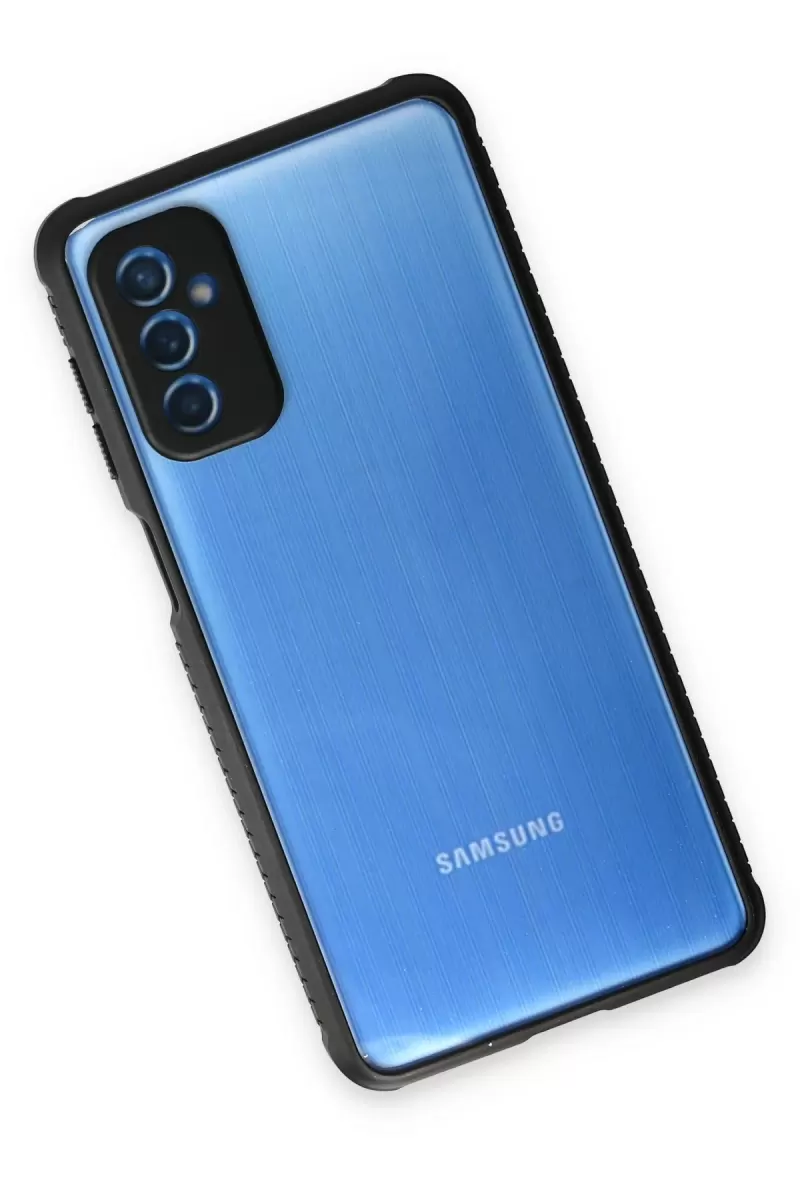 Newface Samsung Galaxy M52 5G Kılıf Miami Şeffaf Silikon - Siyah