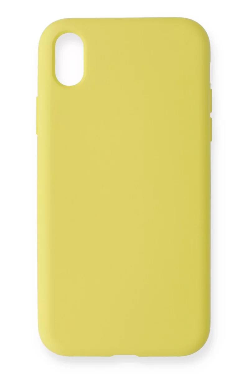 Newface Apple iPhone XR Kılıf Nano içi Kadife Silikon - Sarı