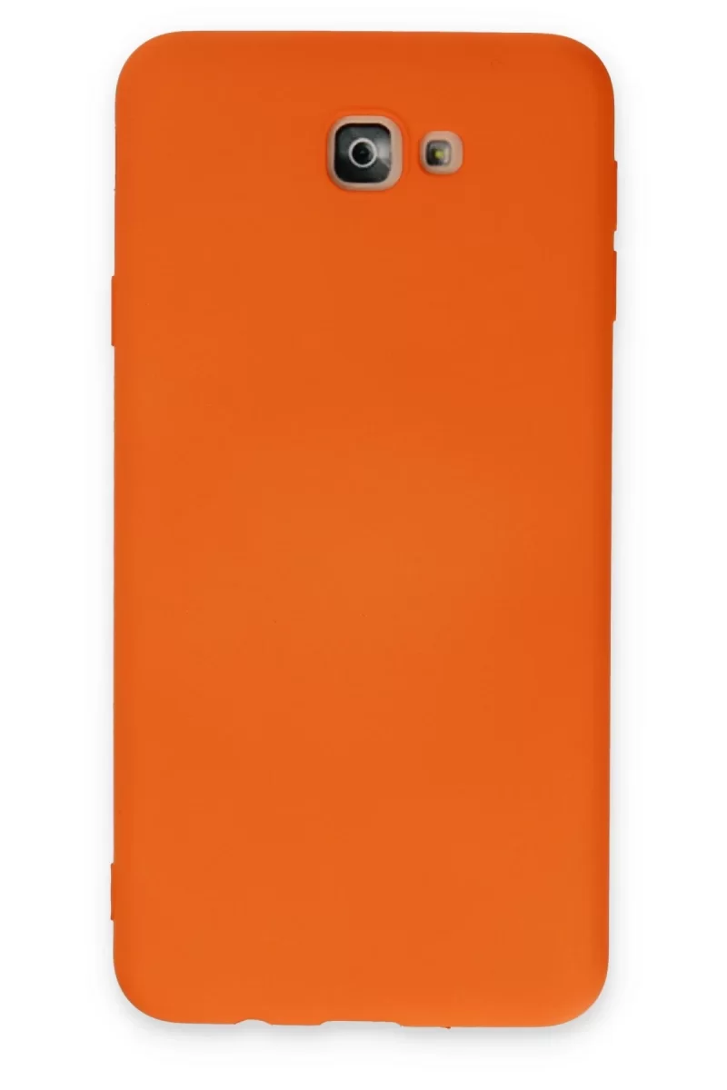 Newface Samsung Galaxy J7 Prime Kılıf Nano içi Kadife Silikon - Turuncu